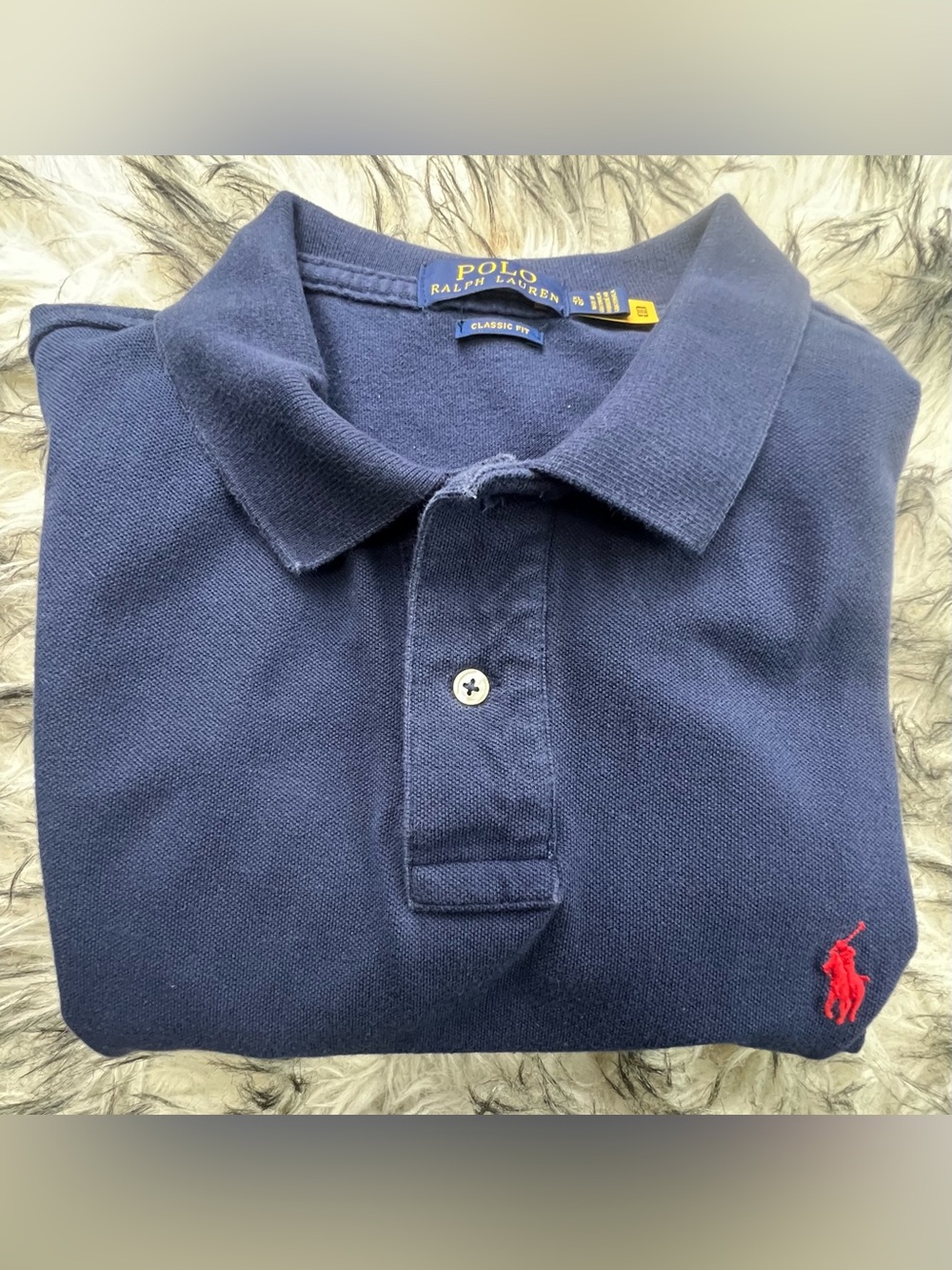Polo by Ralph Lauren Navy Polo with Red Pony Embroidery